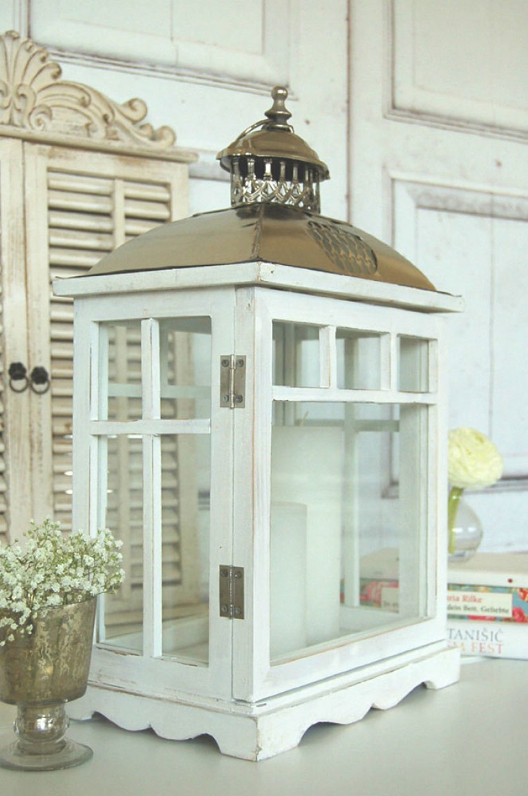 Große Laterne im Shabby Chic | Vintage Möbel Ideen